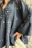 Santos Cotton Zahra Embroidered Smock Black /6=